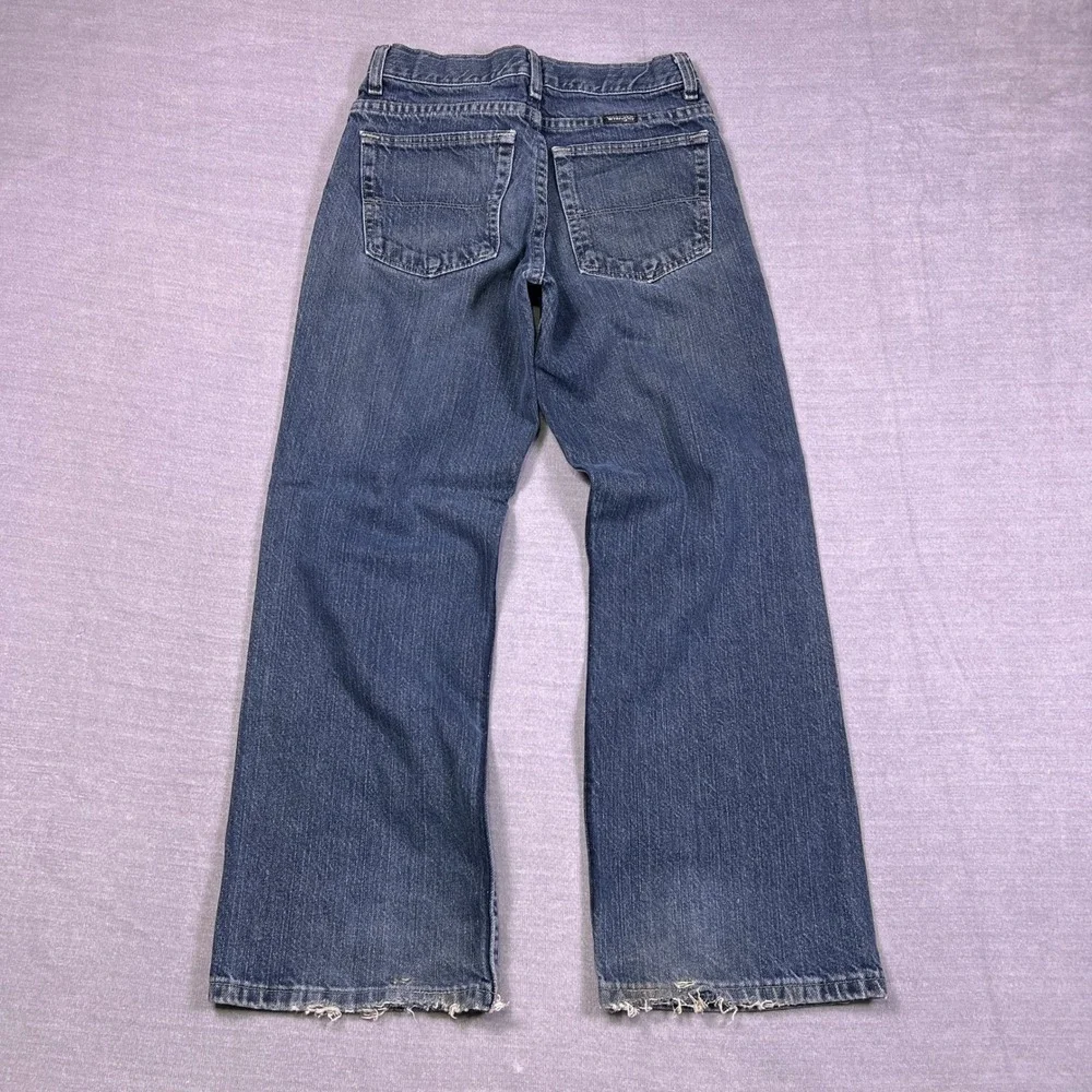 Wrangler Regular Fit Mid Rise Straight Leg Jeans Kids 12 Blue Cotton 6BABWFD